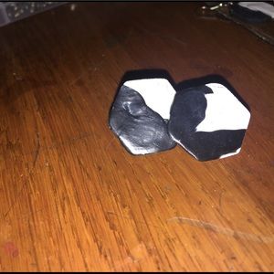 Black & White Hexagon Studs